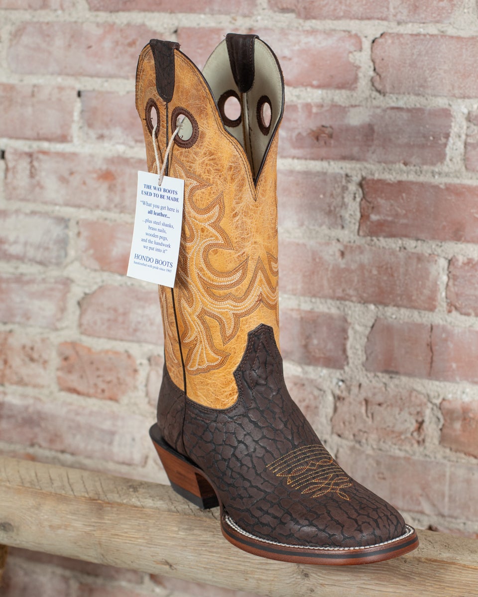 Hondo Boots ウエスタンブーツ ヘビ革 黒/黄　90's Hondo Boots ウエスタンブーツ ヘビ革 黒/黄 90's - メルカリ